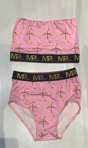 Monogram 2 peice swimwear/ set with logo band