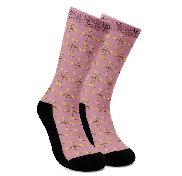 MARCIA PRINCE Designer Logo printed socks