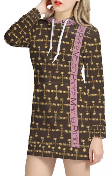 Women hoodie dress with logo down the front