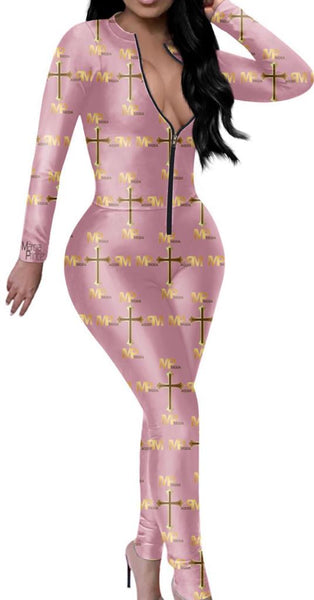 Sexy figure hugging MP moda logo catsuit