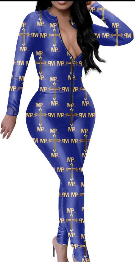 Sexy figure hugging MP moda logo catsuit